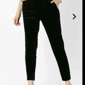 KOOVS Black Velvet Trousers